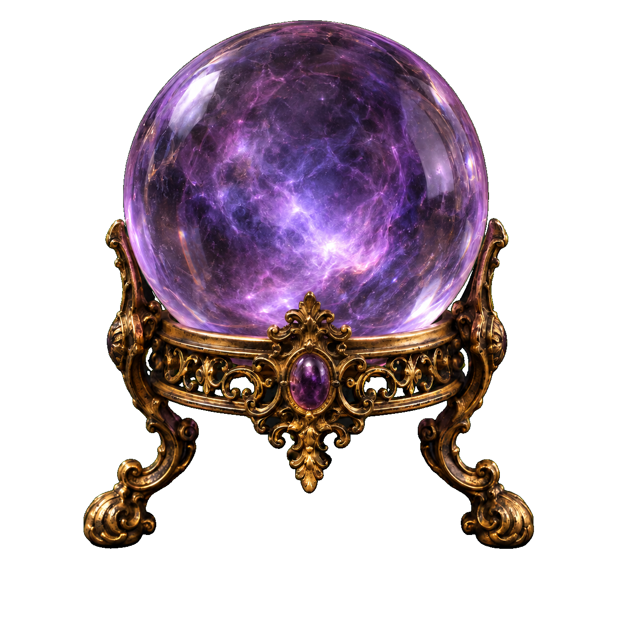 A purple crystal ball for a horoscope reading